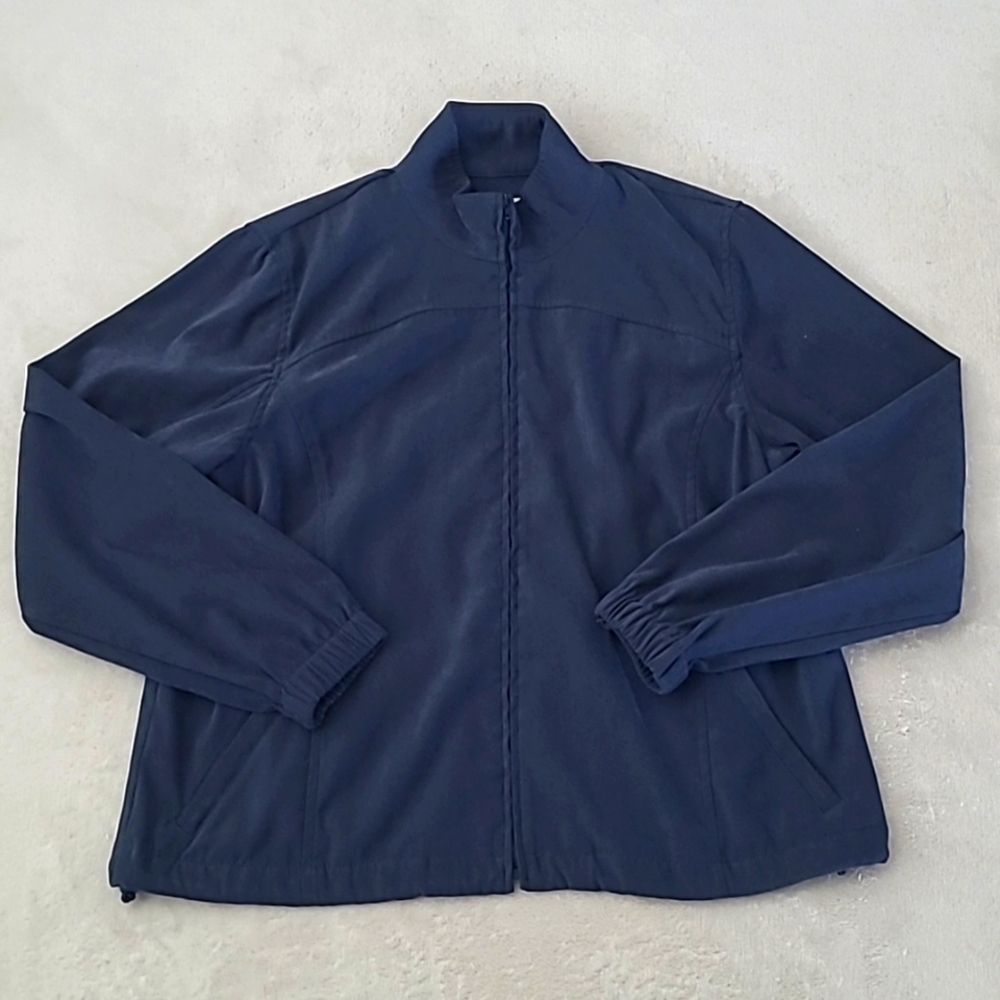 Orvis Sporting Women Outdoor Full Size Blue Jacket 14P High Neck Collar Gorpcore